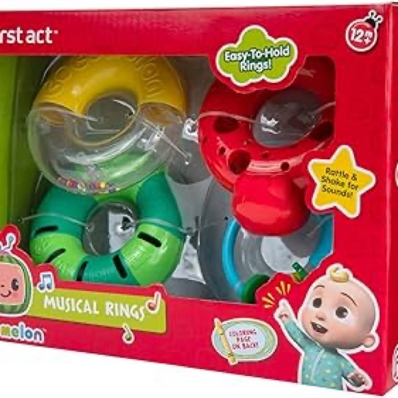 CoComelon Musical Rings Pack of 4 Sensory Toddler Toy Set New In Box - Picture 9 of 9